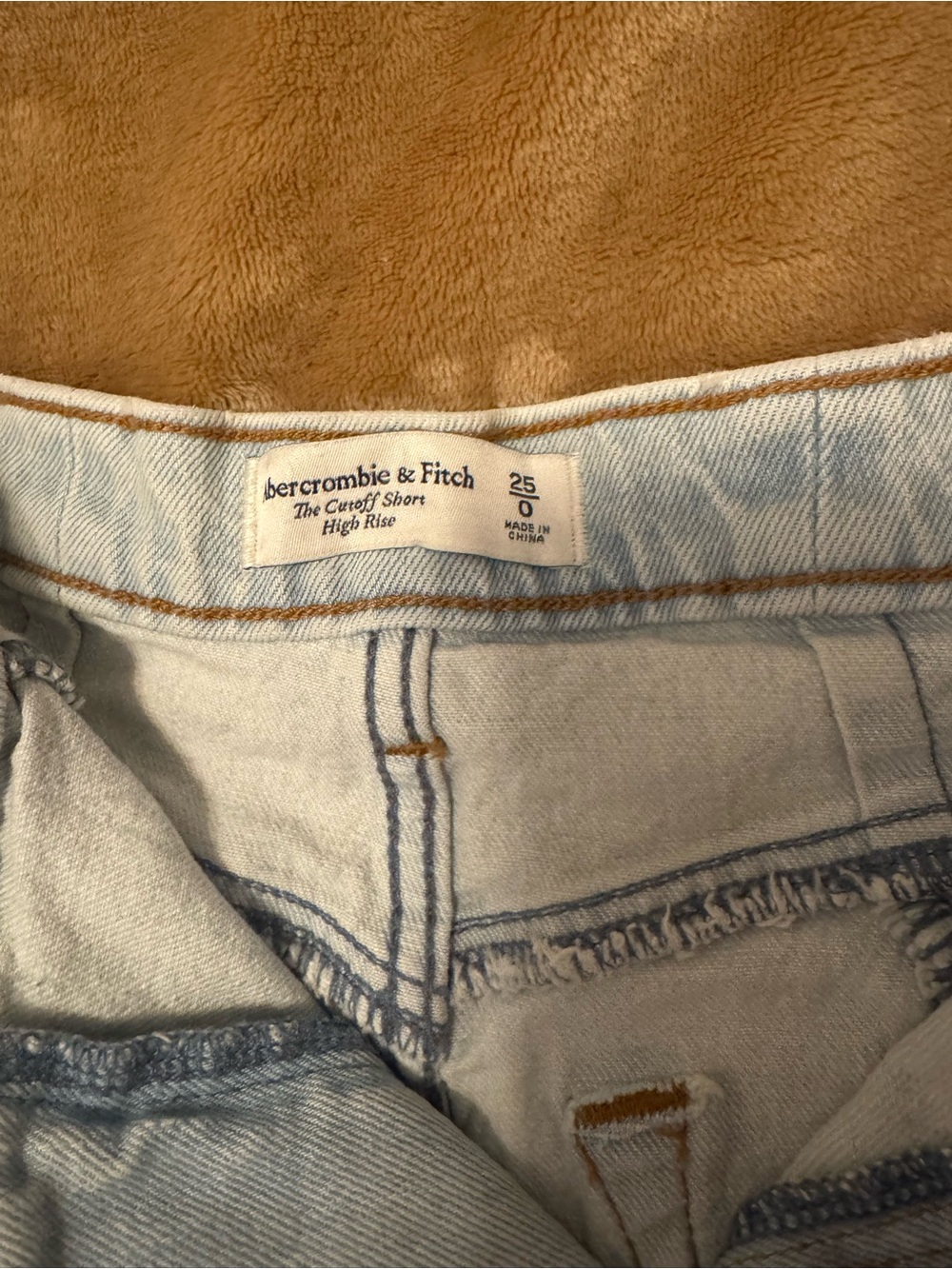 Abercrombie & Fitch Light Blue High-Rise Cutoff Shorts